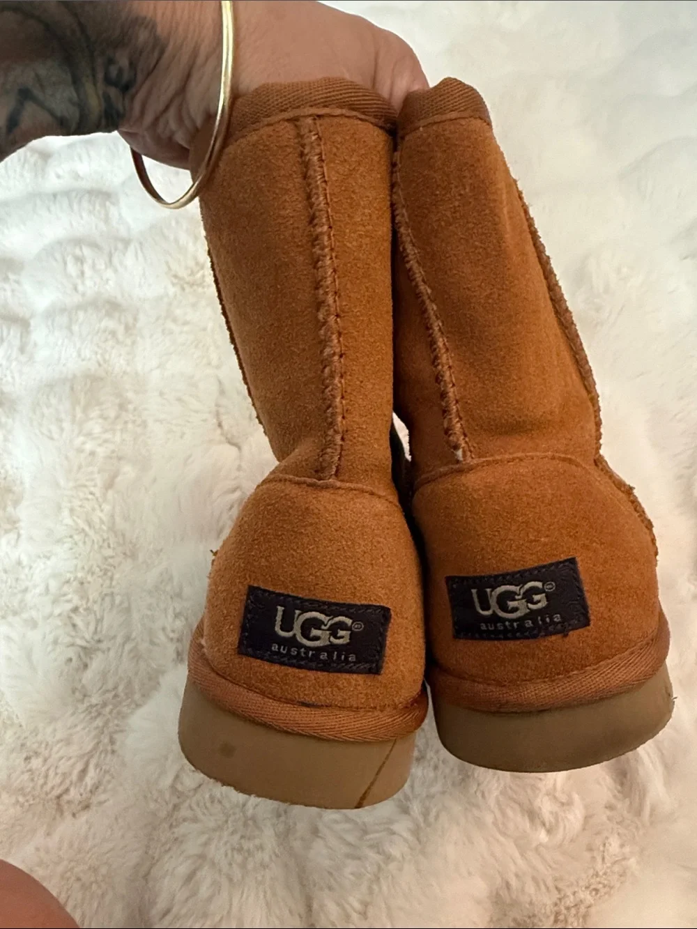 UGG Chestnut Short Suede Shearling Boots